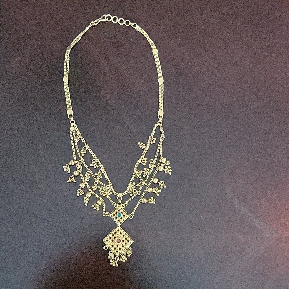 Kundan Layered Gold Tone Necklace